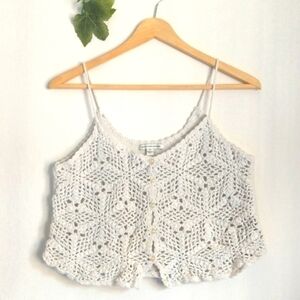 American Eagle Outfitters Y2K Vintage Retro 90's Knit Crop Tank Top Small